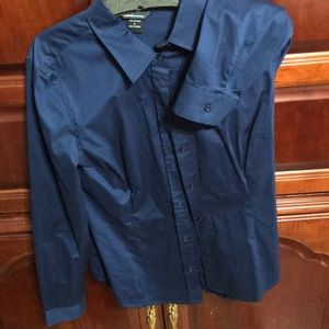 Far Navy color long sleeves blouse